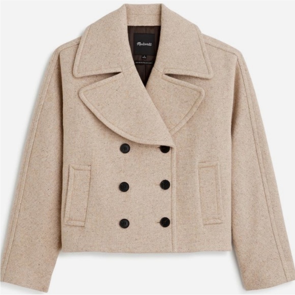 Madewell Oversized-Collar Short Peacoat XS - Picture 6 of 7